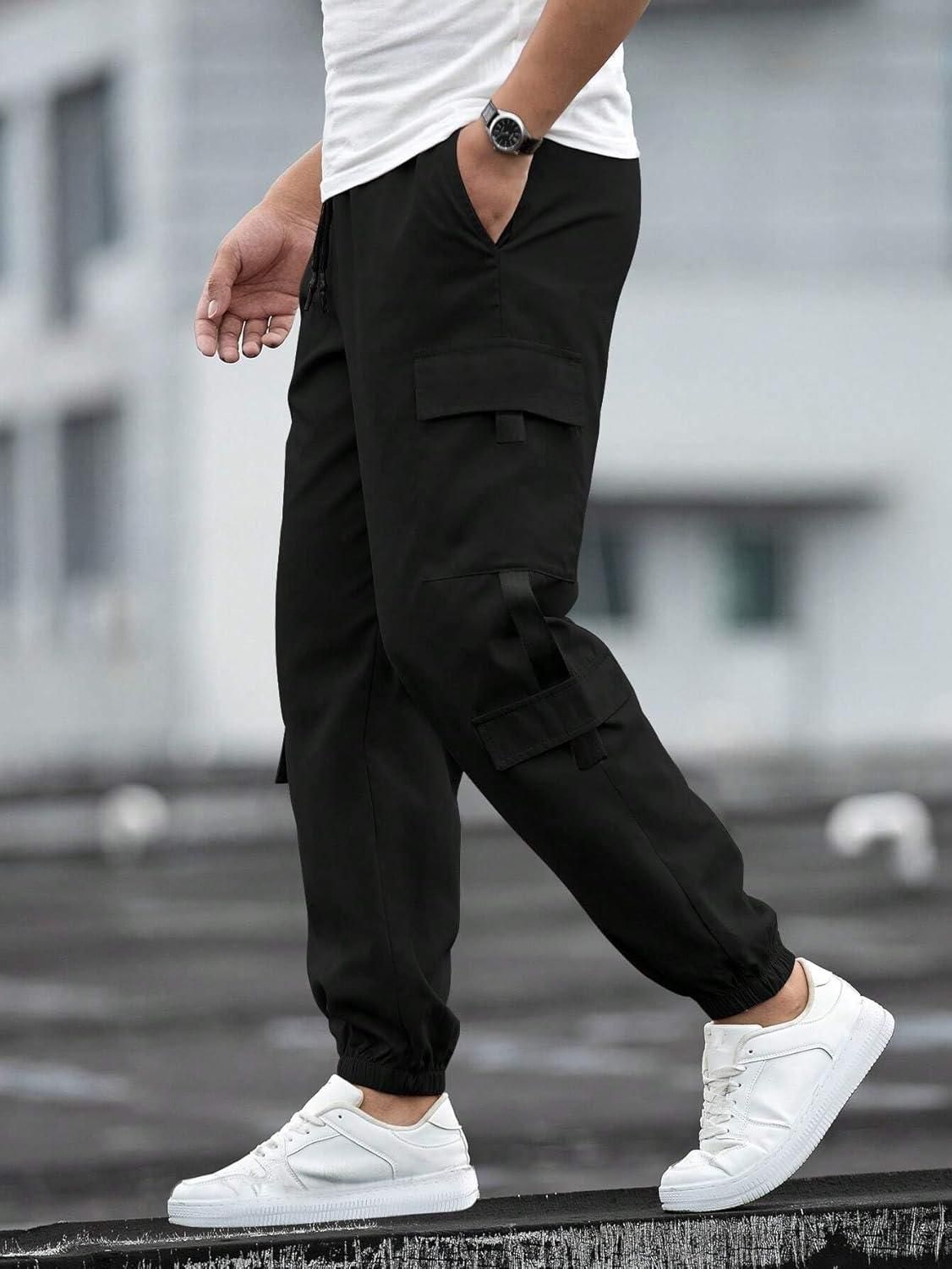 Men's Solid Cargo Pant Black
